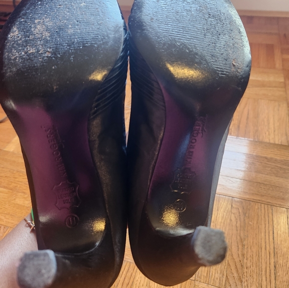 Size 11 satin black peep toe heels - Picture 7 of 8